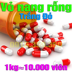 1kg Vỏ nang, viên nang rỗng, viên con nhộng, empty gelatin, viên thuốс rỗng trắng đỏ