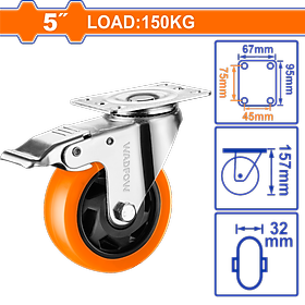 BÁNH XE ĐẨY XOAY CÓ KHÓA 5INCH WJL2353 WADFOW - HÀNG CHÍNH HÃNG