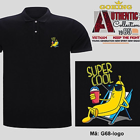 SUPER COOL, mã logo-g68. Áo thun polo cổ bẻ cho nam nữ, form unisex. Áo phông cổ trụ hàng hiệu Goking, quà tặng cao cấp cho gia đình, cặp đôi, doanh nghiệp