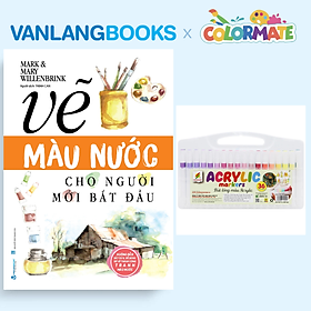 Sách Vẽ Màu Nước Cho Người Mới Bắt Đầu (Tái Bản 2025) + Hộp 36 Bút Lông Màu Acrylic Marker - Vanlangbooks x Colormate