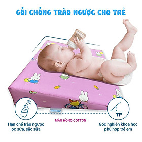 Gối chống trào ngược cho bé YOROKOBI, chống ợ, nôn, trớ...chống trơn trượt KT: 38X52X8CM