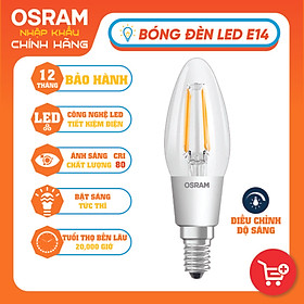 Bóng đèn LED nến 4.5W đui đèn E14 PARATHOM DIM CLASSIC B40 DIMMABLE OSRAM - Ánh sáng (Vàng 2700K)