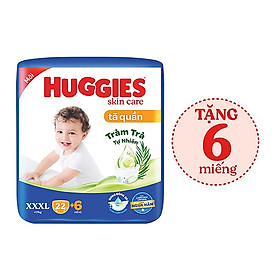 Tã/bỉm quần HUGGIES SKINCARE gói JUMBO size XXXL 22+6 miếng