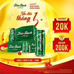Combo 2 Thùng Bia Trúc Bạch - Thùng 24 lon 330ml