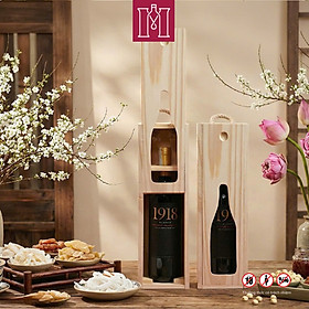 Hộp quà rượu rượu vang đỏ Chile 1918 Classic Cabernet Sauvignon 750ml 13% kèm hộp gỗ thông nắp trượt - Nhập khẩu chính hãng