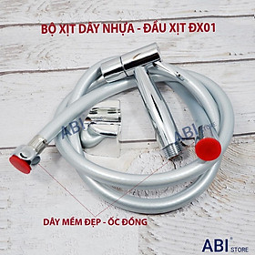 Bộ vòi xịt bồn cầu dây xịt nhựa ốc đồng ghi dày hàng dây mềm xịn, bền đẹp kèm đầu xịt DX01 cao cấp