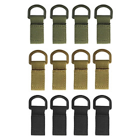 12pcs Nylon Strap Buckles Hooks Belt Hanging Keychain Multipurpose D-ring Carabiner Key Ring Holder