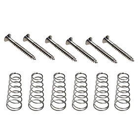 6pcs Chrome Guitar Humbucker Pickup Mounting Screws and Springs for Guitars