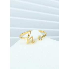 Nhẫn chữ h vàng tây đính đá Cz JR1013 Jyme Jewelry
