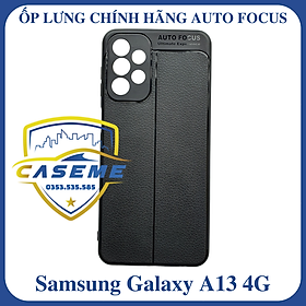 Ốp lưng cho Samsung Galaxy A13 4G silicon giả da, chống sốc Auto Focus - Hàng Chính Hãng