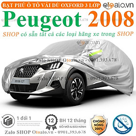 Bạt che phủ xe ô tô Peugeot 2008 vải dù 3 lớp CAO CẤP BPXOT - OTOALO