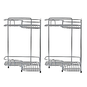 Combo Kệ góc 2 tầng nhà bếp bằng inox nội địa Nhật Bản