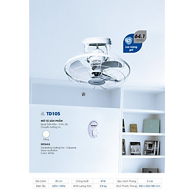 Mua Quạt Trần Đảo Senko TD105 - Trắng - Hàng Chính Hãng