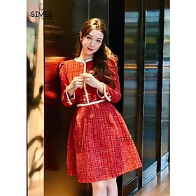 Hot dress !!!!!!!Váy dạ viền tuyết cao cấp Simee thiết kế*** sự kiện tiệc tùng kỷ yếu