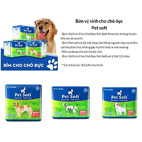 Hình ảnh Bỉm Quần Vệ Sinh Dành Cho Chó Đực Pet Soft Bịch 12 Miếng