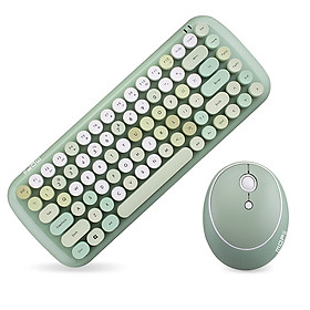 Mofii CANDY Keyboard Mouse Combo Wireless 2.4G Mixed Color 84 Key Mini Keyboard Mouse Set with Circular Punk Key Caps
