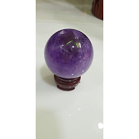 Trái Bi Phong Thủy May Mắn Đá Thạch Anh Tím Tự Nhiên Đậm Đẹp size Cao 9cm x đk 7cm đế gỗ Anh Chị mệnh Hỏa và Thổ đặt trên bàn làm việc bàn thờ Thần Tài ở nhà , cửa hàng , công ty hướng Đông hoặc Nam tốt đem lại bình an ạ