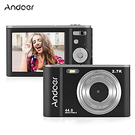 Andoer Mini Digital Camera 44MP 2.7K 2.88-inch IPS Screen 16X Zoom Self-Timer 128GB Extended Memory Face Detection