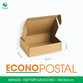 MENG02 - 18x12x4 cm - 60 Hộp carton nắp gài đóng hàng giá rẻ, hộp gói hàng, hộp quà thời trang