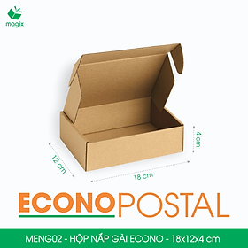 MENG02 - 18x12x4 cm - 100 Hộp carton nắp gài đóng hàng giá rẻ, hộp gói hàng, hộp quà thời trang