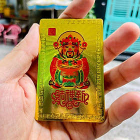 Kim Bài Thần Tài KHAI LỘC Bỏ Bóp Ví, Bàn Thờ, Két Sắt - Khai Mở Cung Tài Lộc, Đồng Nguyên Chất