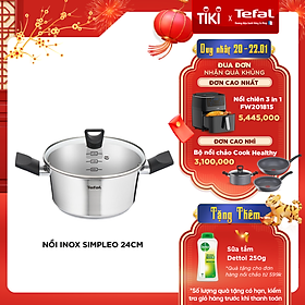 Nồi inox đáy từ Tefal Simpleo B9054695 24cm – Hàng chính hãng