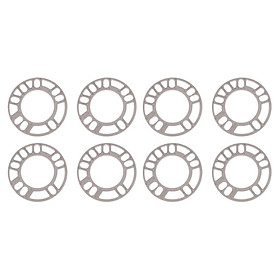 8Pcs 5mm Silver Aluminum Alloy Thicken Car Wheel Spacer Adaptor for Car Parts