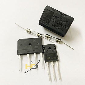 Mua Bộ 4 Con Gồm Cầu Chì Thủy Tinh F12A   Tụ Bếp 5uF Dáng Nằm   Cầu Diode GBJ2510  Sò Công Suất H25R1203