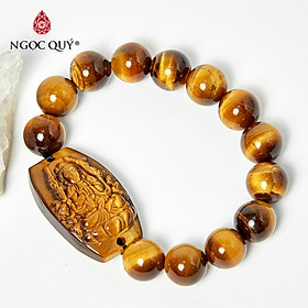 Vòng tay phật bản mệnh đá mắt hổ vàng nâu size hạt 12mm mệnh thổ, kim - Ngọc Quý Gemstones