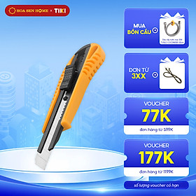 Dao rọc giấy cán nhựa Tolsen 30001 lưỡi thép không rỉ, cực sắc bén, có khóa an toàn - Hoa Sen Home - Hàng chính hãng