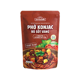 Phở konjac bò sốt vang Exnoodle, phở trộn ăn liền tiện lợi, không chất bảo quản, không gluten, hàm lượng calorie thấ