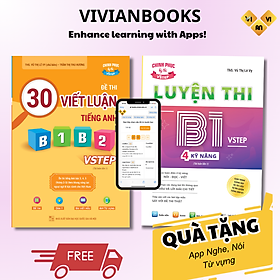 Ảnh bìa Combo 2 sách luyện thi B1 Vstep: Sách luyện thi B1 Vstep 4 kỹ năng và Sách 30 đề thi viết luận tiếng Anh B1, B2 Vstep – Ôn thi chứng chỉ tiếng Anh bậc 3 theo khung NLNN 6 bậc Việt Nam