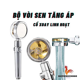 Vòi sen tắm tăng áp, tay sen tắm đứng có cánh quạt đầu vòi tiết kiệm nước