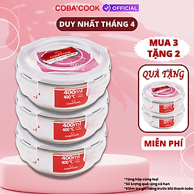 Bộ hộp đựng thực phẩm bảo quản thức ăn thủy tinh chịu nhiệt mua 3 tặng 2