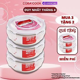 Bộ Hộp Đựng Thực Phẩm Bảo Quản Thức Ăn Thủy Tinh Chịu Nhiệt Mua 3 TẶNG 2