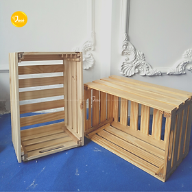 Mua Hộp Gỗ Lưu Trữ Lắp Ráp  Thùng Đựng Đồ Chơi Cho Bé  Thùng Gỗ Pallet Decor Đa Năng  Hộp Gỗ Gập Gọn Size Lớn 50x30x22cm