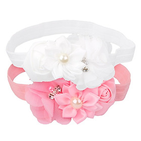 2PCS Baby Headband Headband Headband Photography Props Pink And White