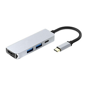 4 In 1 Type C Hub to HDMI 4K with 2 USB 3.0 and PD Charging Port USB C Multiport Adapter for MacBook Pro 2016 2017 Google Chromebook Samsung Galaxy S8/S8+/S9/S9+/Note 8