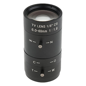 6mm 60mm F1.6 3 MP (Megapixel) Varifocal  Industrial Camera Lens CS Bracket