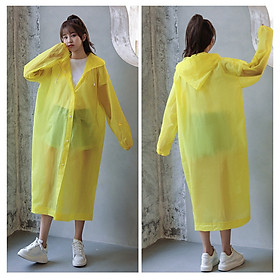 Áo Mưa Một Người Trong Suốt Có Nón Thời Trang, Nhựa EVA Sử Dụng Nhiều Lần MÀU VÀNG