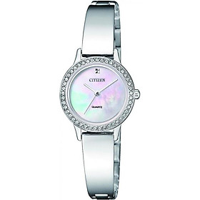 Đồng Hồ Citizen Nữ Đính Đá Swarovski Dây Kim Loại Pin-Quartz EJ6130-51D - Mặt Xà Cừ (23mm)
