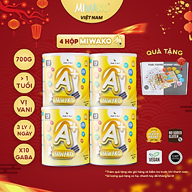 [Mua 4 Hộp Tặng 1 Hộp Vani 400g] Sữa Công Thức Hữu Cơ Miwako A+ Vị Vani Hộp 700g x 4 Hộp Dinh Dưỡng Hoàn Chỉnh Cho Bé