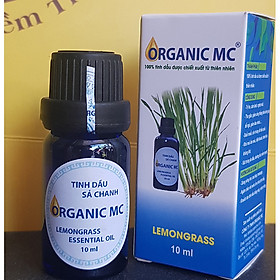 Tinh dầu Sả chanh Organic MC - Chai 10ml - Được chiết xuất hoàn toàn từ thiên nhiên. Sản phẩm được kiểm tra thành phần hóa học tại Trung tâm Quatest 3