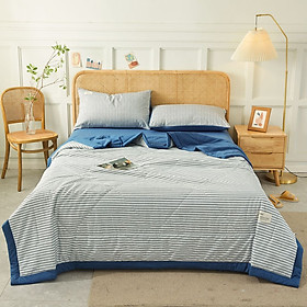 Bộ chăn chần ga giường cotton Tici kẻ LIDACO cao cấp (Nhiều mẫu lựa chọn)