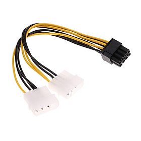 Dual 4-pin Mini to 8-pin PCI-e Power Cable Video Card Extension Cord