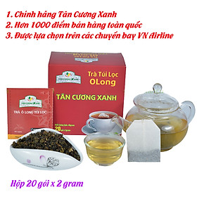 Hình ảnh Trà túi lọc olong Tân Cương Xanh - Trà ô long túi lọc thượng hạng, 100% nguyên liệu đọt trà ô long loại ngon, KHÔNG sử dụng hương liệu, chất bảo quản