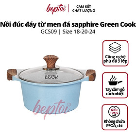 Mua Nồi đúc bếp từ men đá chống dính xanh sapphire Green Cook GCS09-IH công nghệ Hàn Quốc - Hàng chính hãng