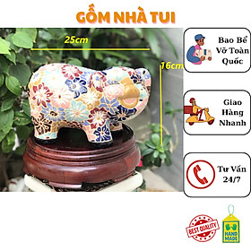 Mua HEO TIẾT KIỆM BÁCH HOA 25CM GỐM SỨ THỦ CÔNG NAM BỘ TRANG TRÍ DECOR BỎ ỐNG