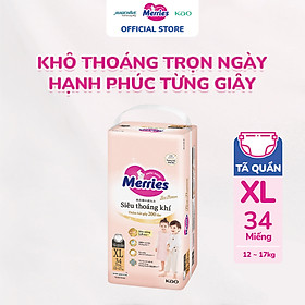 Tã quần Merries First Premium cỡ XL 34 miếng