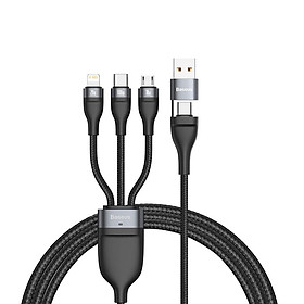 Mua Cáp sạc nhanh 3 đầu Baseus Flash Series 3 in1 Plus (USB+ Type C to Micro+Lightning + Type C  100W Quick Charge and Data)